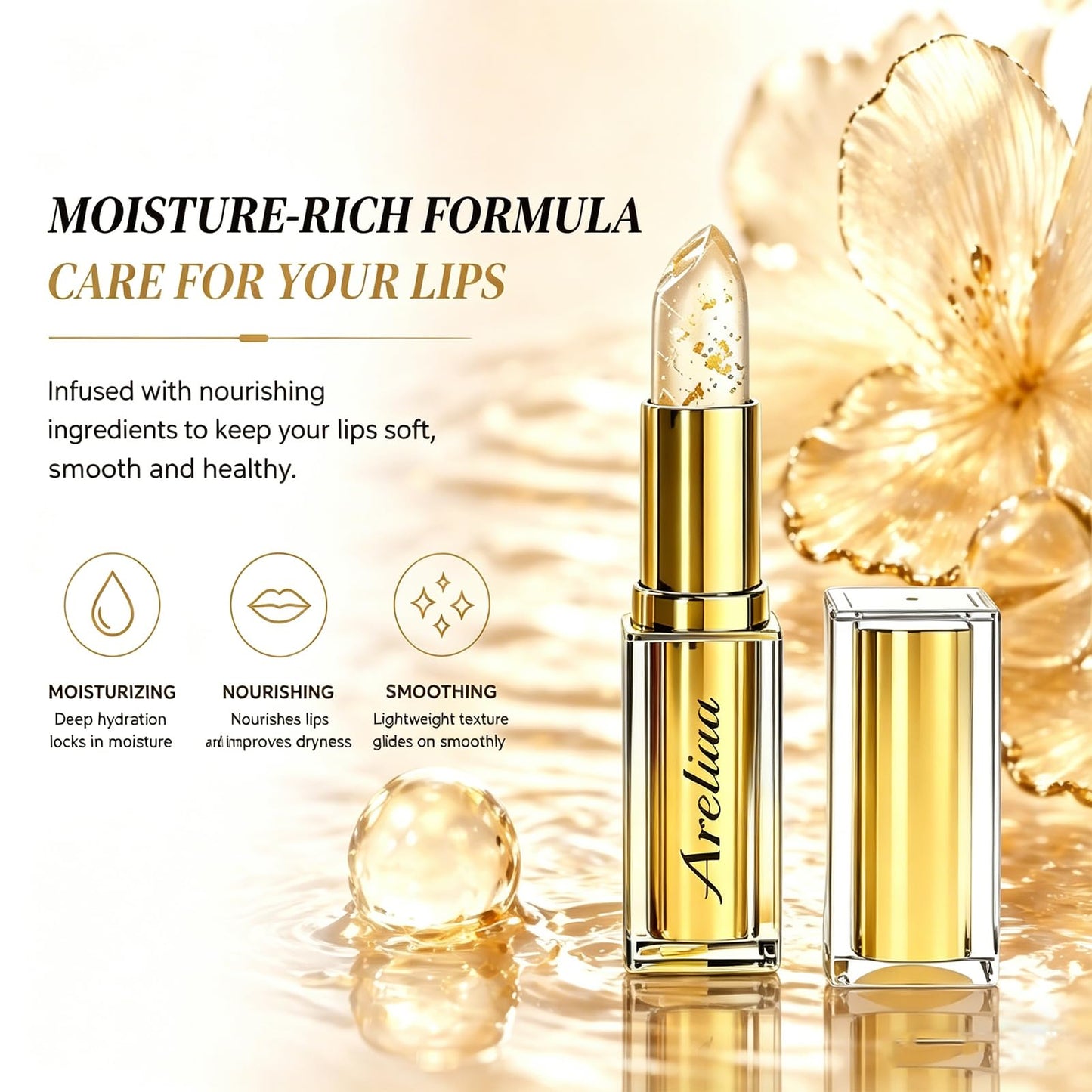 Areliaa Skin-Adaptive Lipstick for Older Women, Ph Lipstick Color Changing Long Lasting, Transfer-Resistant & Nourishing Lip stick, Keeping Makeup in