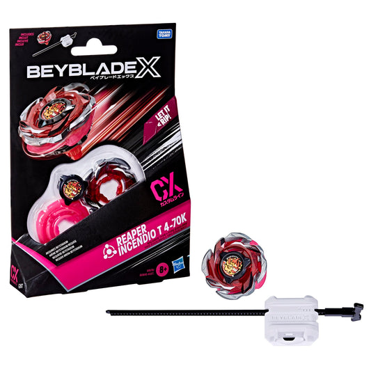 Beyblade X Reaper Incendio T 4-70K CX Starter Pack Set, Balance Type Top and Launcher; Authentic Takara Tomy Battle Tops Games, Toys for Boys and…