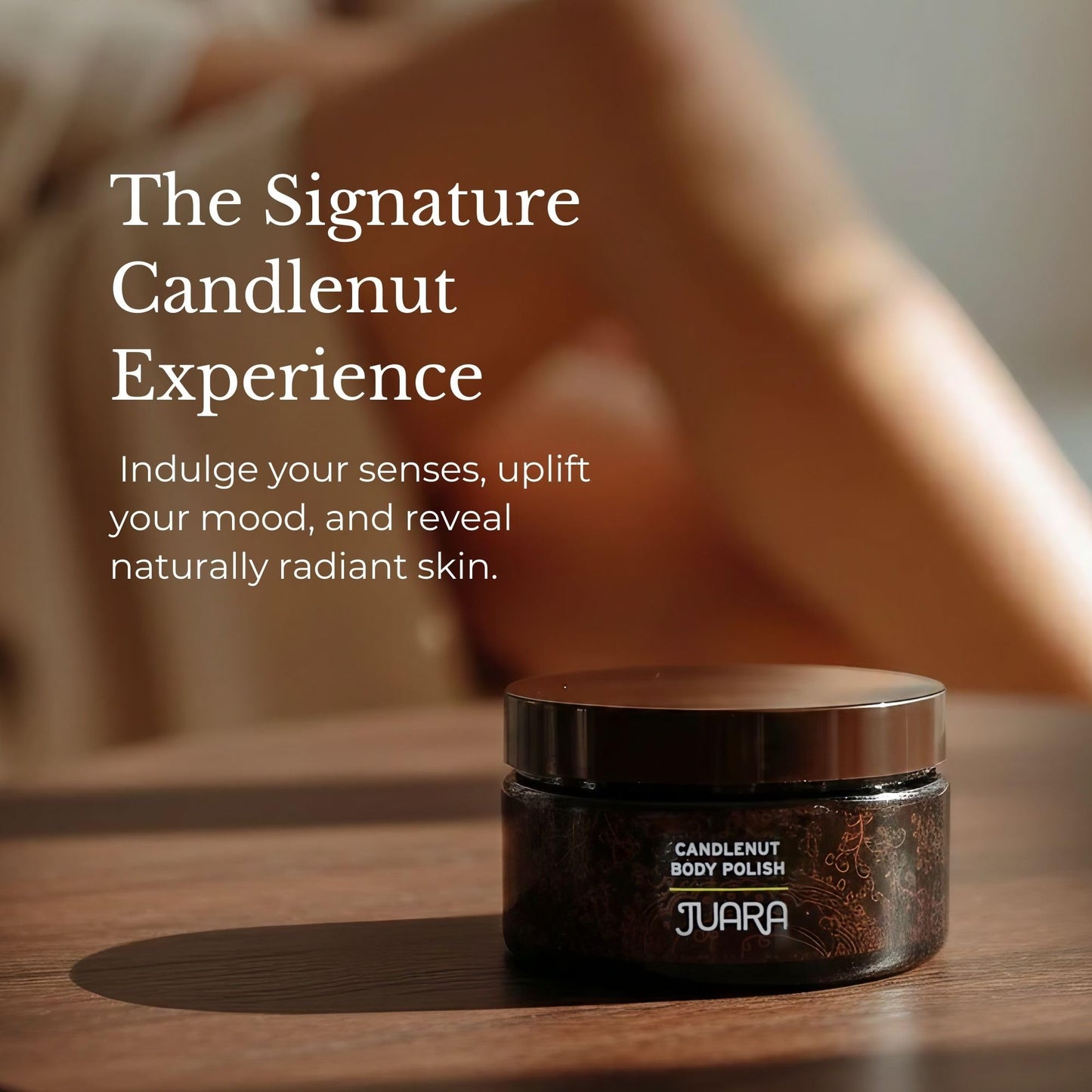 JUARA Candlenut Body Polish - 2-in-1 Exfoliating Body Scrub with Candlenut Oil, Rice Bran & Walnut Shell - Moisturizing Body Exfoliator, No Water