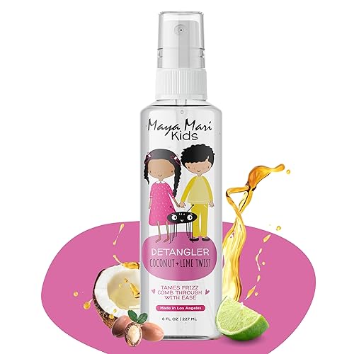 Maya Mari Kids Detangler Spray with Argan, Coconut and Lime Oils - Gentle Hair Detangler for Kids, Toddlers and Babies, 8 oz - No More Tangles, Ideal
