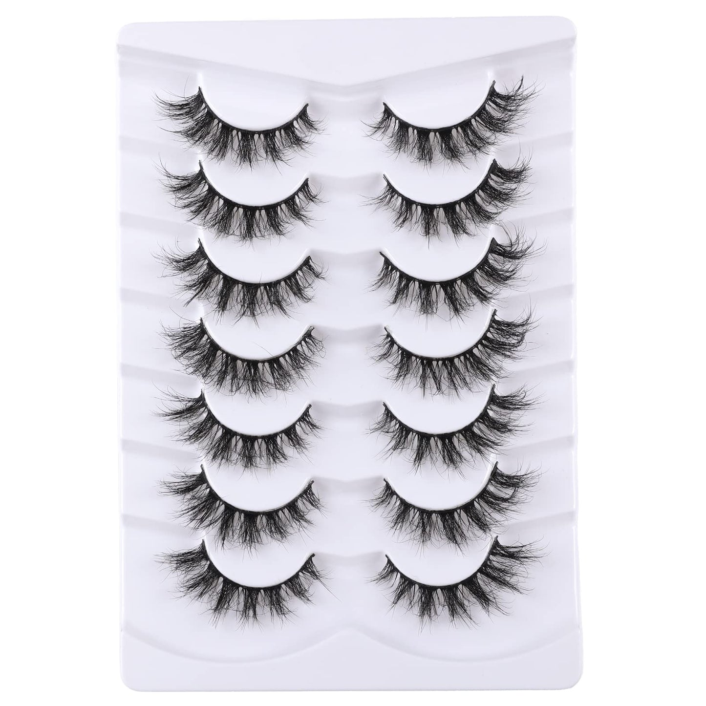 Mebver False Eyelashes Cat Eye Lashes Faux Mink Lashes Natural Look Fluffy Wispy Lashes That Look Like Extensions Pestañas Postizas D Curl Lash Strips