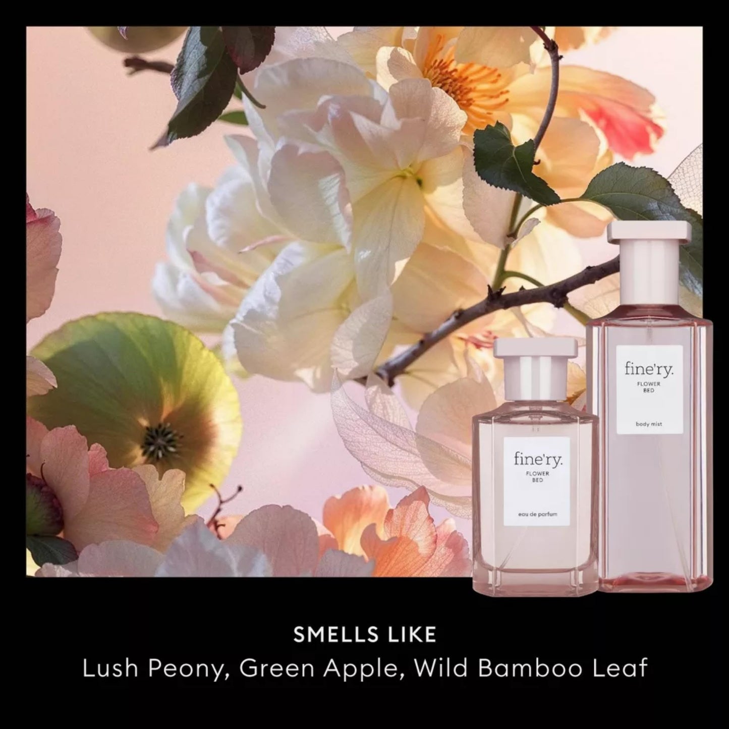 Fine'ry Flower Bed Eau De Parfum & Body Mist Gift Set | Floral & Sweet Notes Of Lush Peony & Green Apple | Fine Mist Spray & Perfume For Women | Beauty & Personal Care Fine'ry