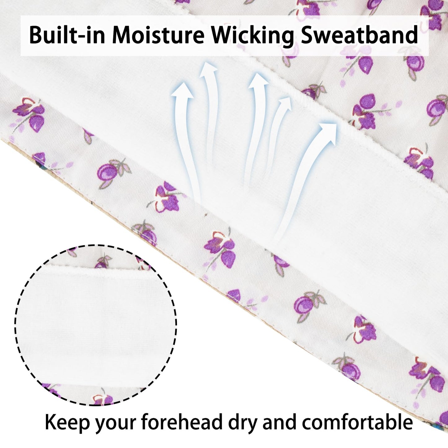 Scrub Caps Women Bouffant Scrub Caps, Adjustable Working Cap Ponytail Pouch Tie Back Beauty and Personal Care YEAJOIN