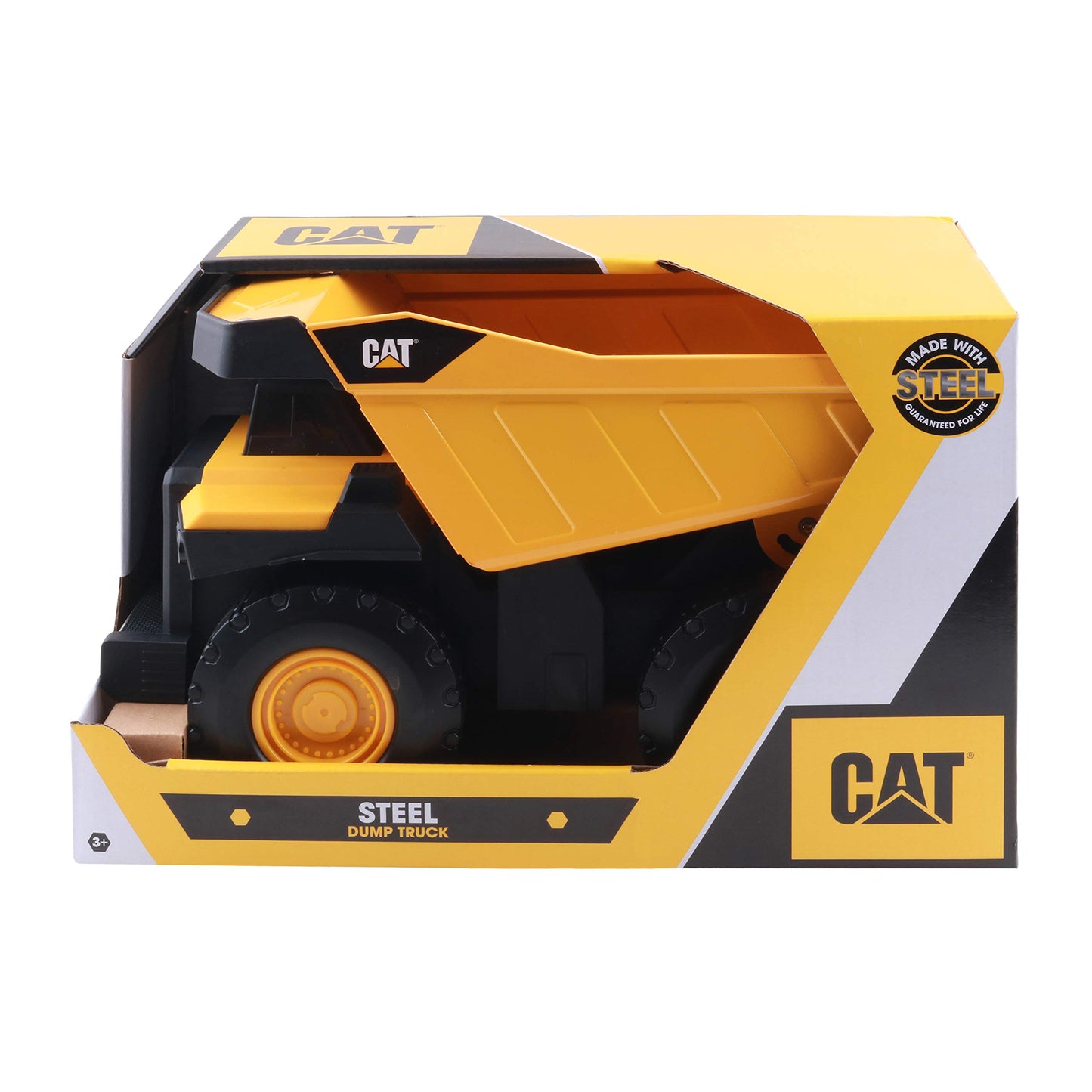 CAT Construction Real Steel Max Dump Truck 16" – Heavy-Duty Vehicle with Real Steel Body, Working Dump Bed & All-Terrain Wheels, Kids 3+