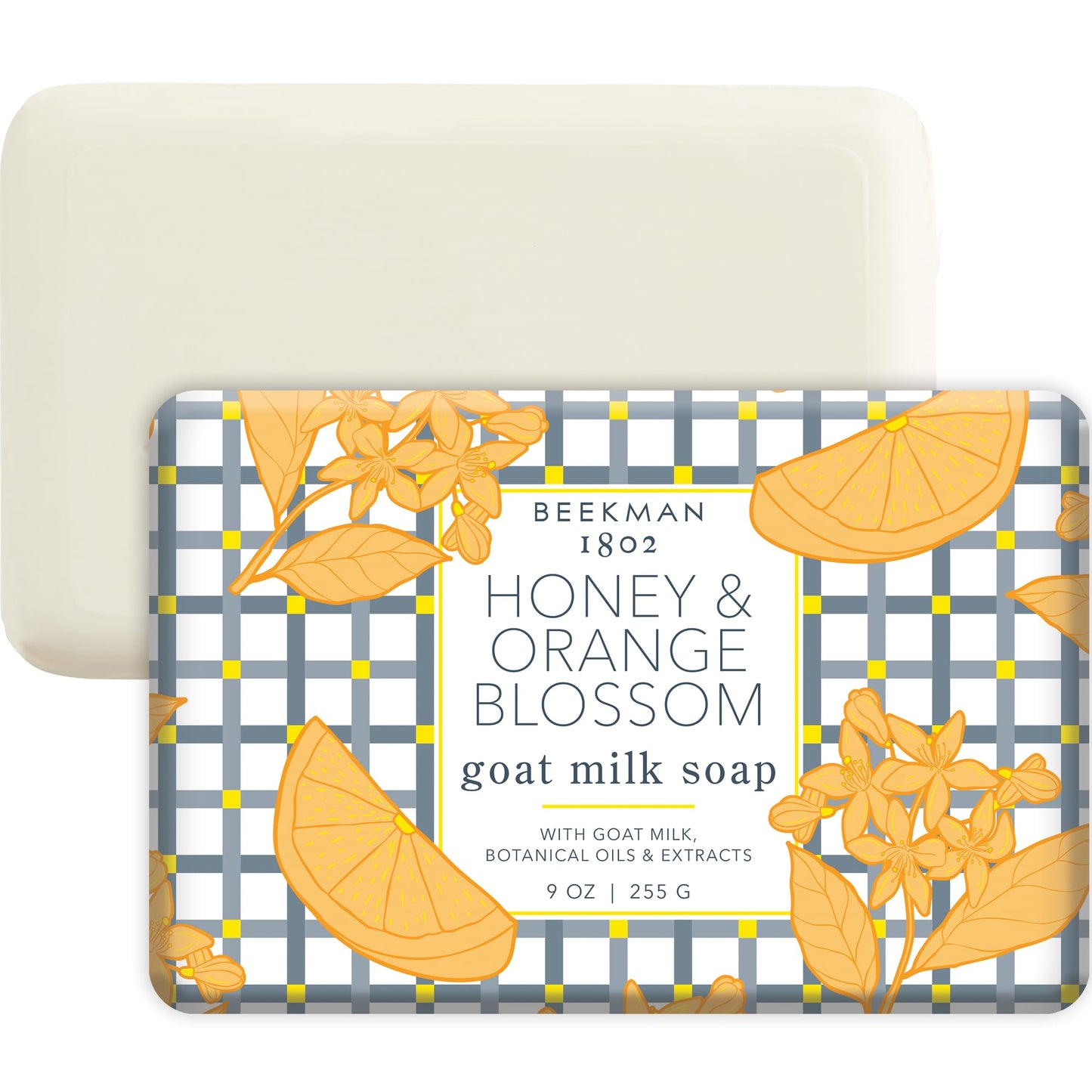 Beekman 1802 Goat Milk Body Soap Bar, Honey & Orange Blossom - Scented - 9 oz - Nourishes, Moisturizes & Hydrates - 100% Vegetable Soap with Lactic