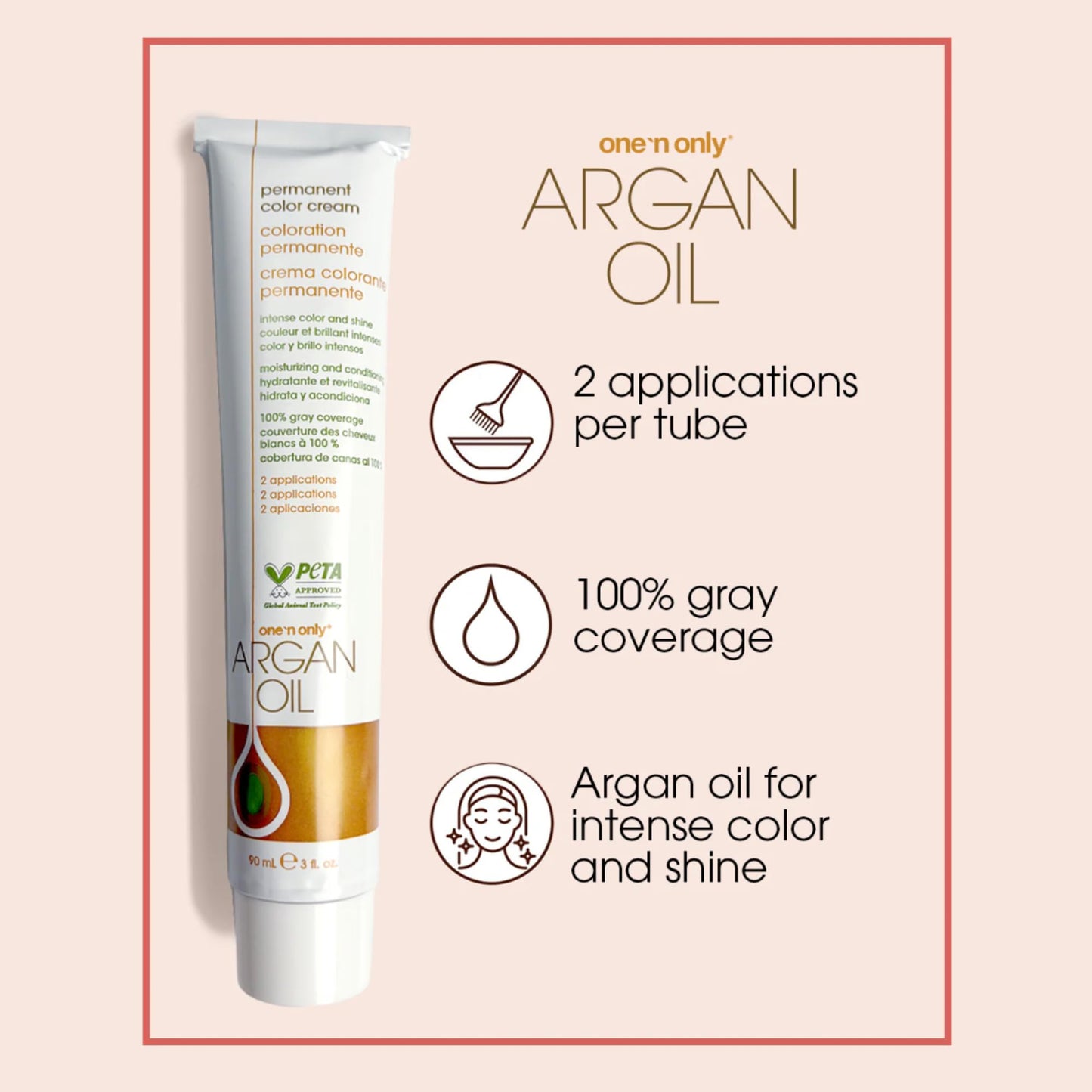 One N' Only Permanent Hair Color - Permanent Hair Dye Made with Argan Oil - Delivers Rich, Accurate Tones with Gray Coverage - Improves Moisture
