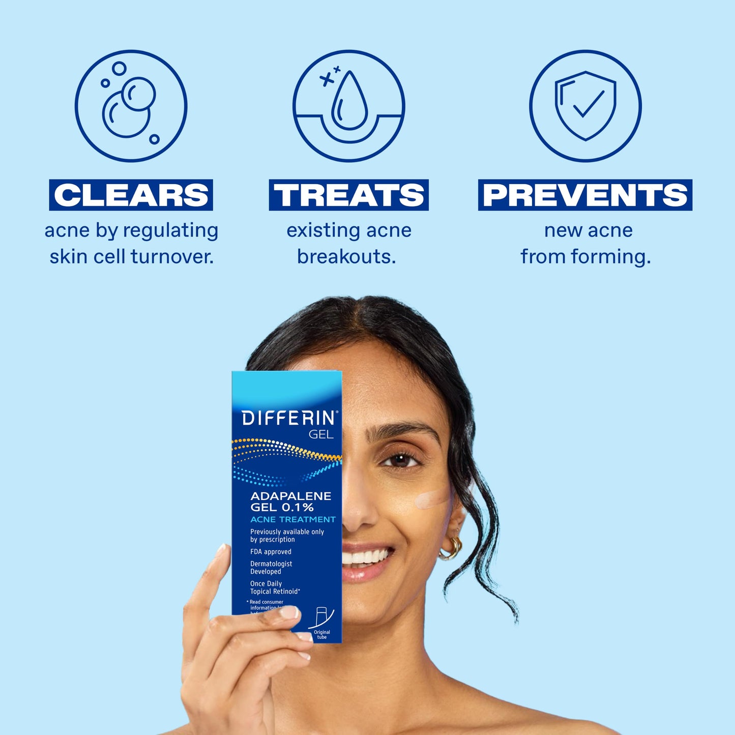Differin Acne Treatment Gel, 90 Day Supply, Retinoid Treatment for Face with 0.1% Adapalene, Gentle Skin Care for Acne Prone Sensitive Skin, 45g Pump Beauty and Personal Care Differin