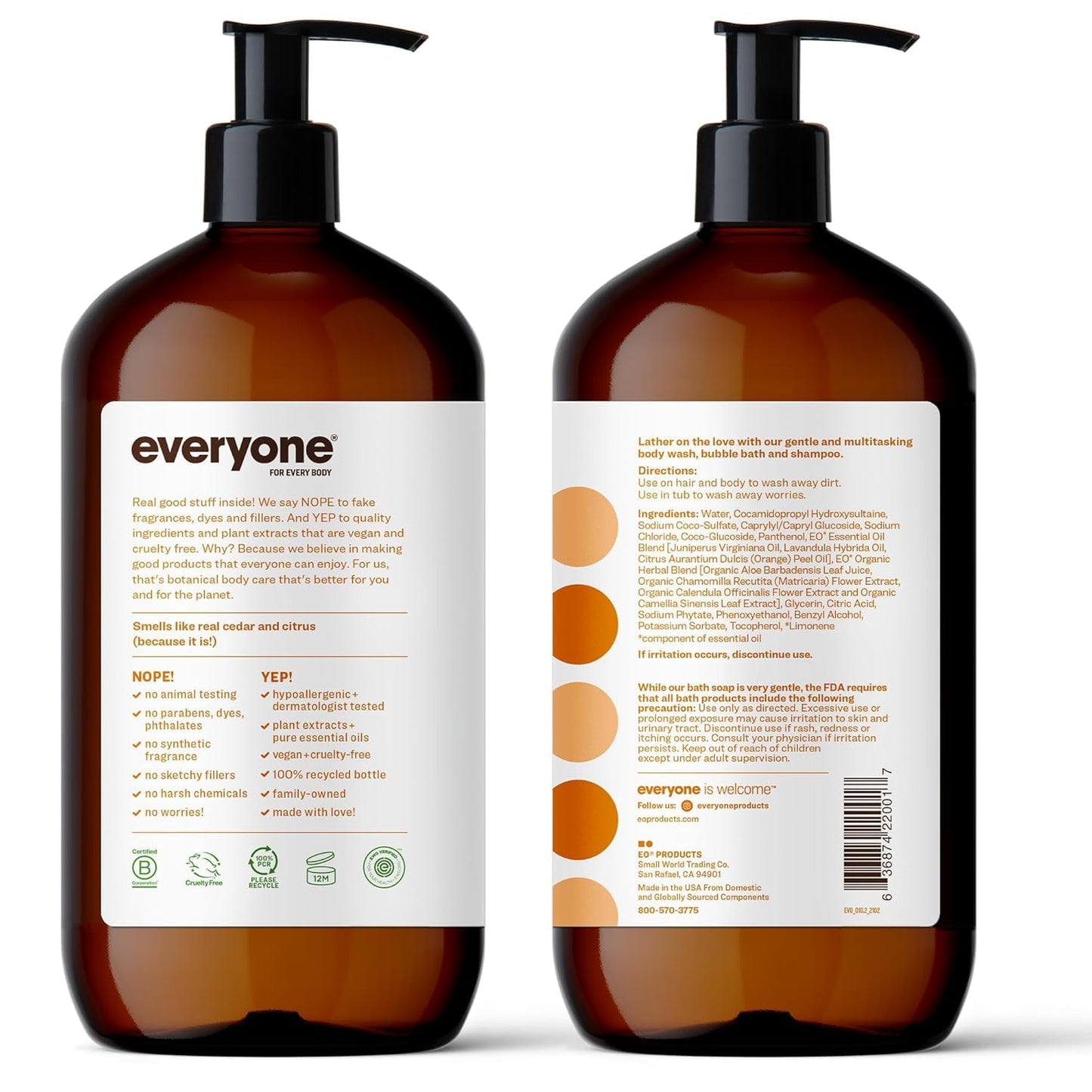 Eo Products Everyone Soap for Men, Cedar/Citrus, 32 Ounce