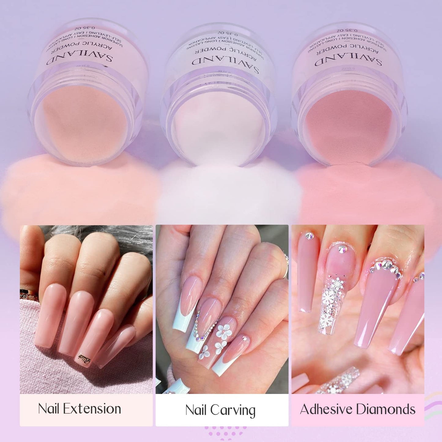 SAVILAND Acrylic Nail Kit for Beginners for Nail Art Extensions & 3D Carving DIY at Home Beauty and Personal Care SAVILAND