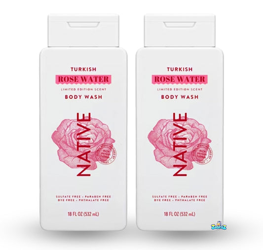 Native - Passport Limited Edition Global Flavors Sulfate-Free Body Wash - Turkish Rose Water - 18 fl oz - Pack Of 02 Beauty & Personal Care Native