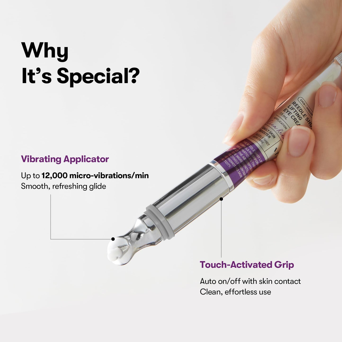 VT COSMETICS Reedle Shot Firming Eye Cream, 9-Peptide Complex, Bakuchiol & Hyaluronic Acid, Vibrating Metal Applicator for Puffiness, Fine Lines Beauty and Personal Care VT COSMETICS