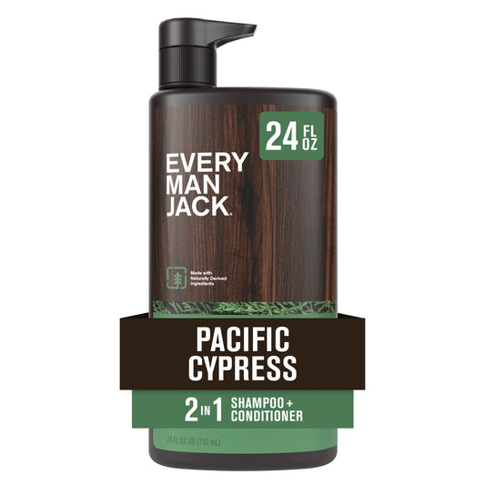 Every Man Jack 2-in-1 Daily Shampoo + Conditioner - Pacific Cypress | Nourishing For All Hair Types, Naturally Derived, Cruelty-Free Shampoo Beauty & Personal Care Every Man Jack