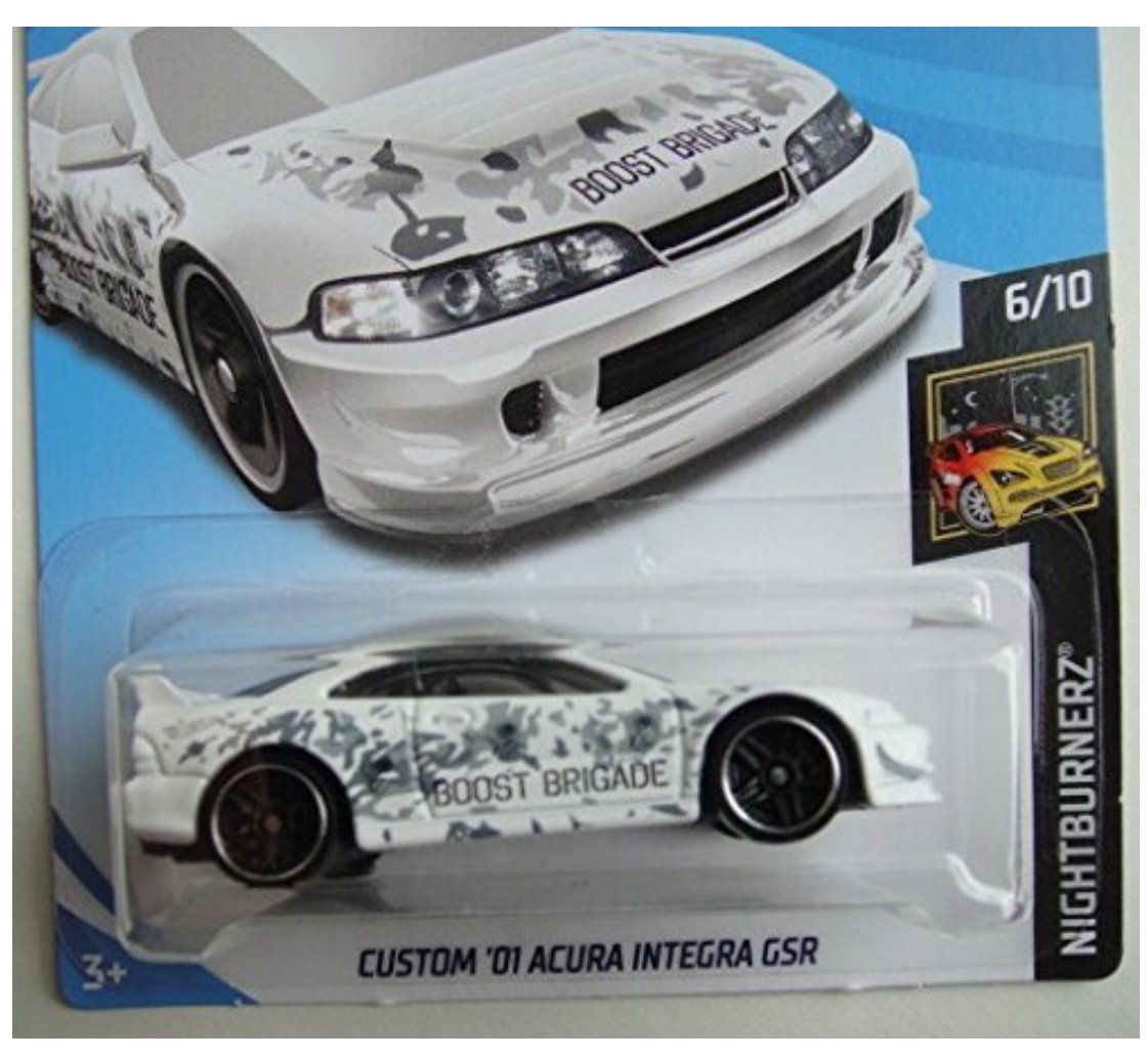 Hot Wheels NIGHTBURNERZ 6/10, Custom '01 Acura Integra 213/365 50TH Anniversary Card