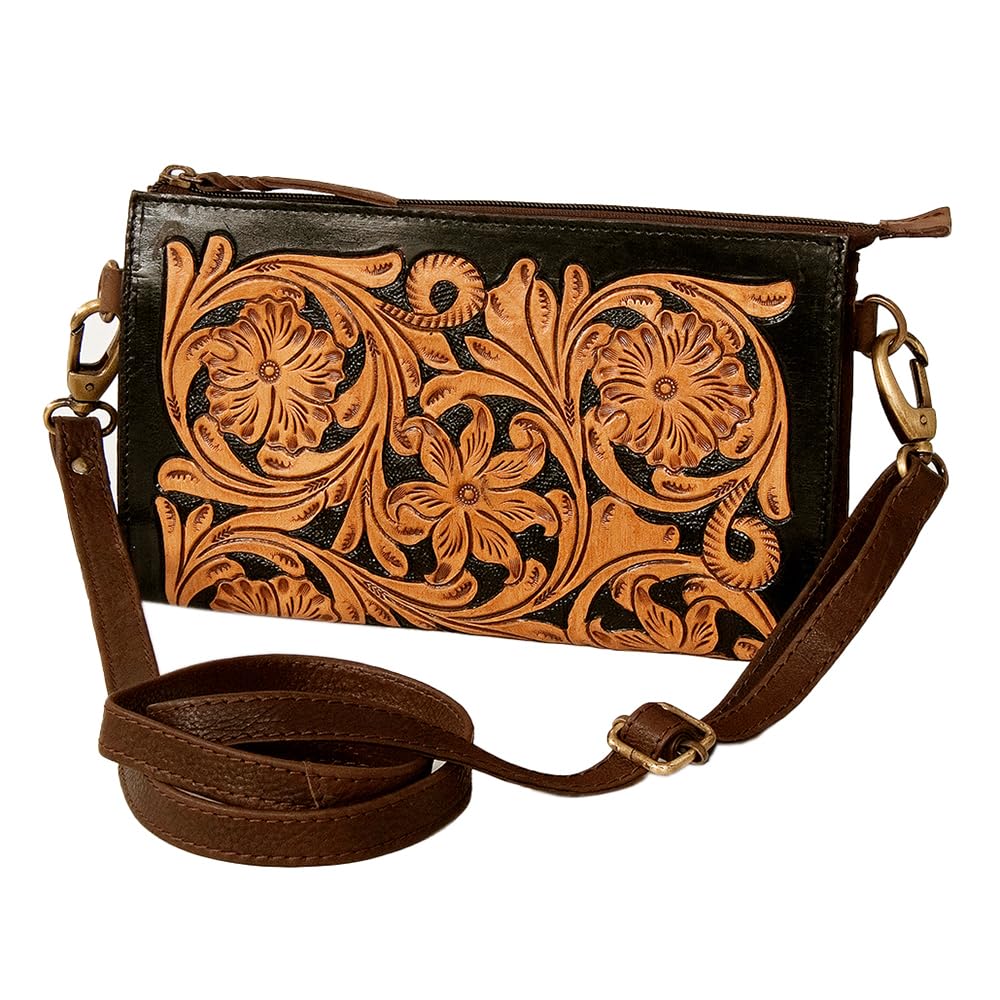 American Darling Small Crossbody Beautifully Hand Tooled Genuine Leather women bag western handbag purse