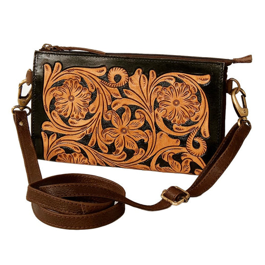American Darling Small Crossbody Beautifully Hand Tooled Genuine Leather women bag western handbag purse Fashion American Darling