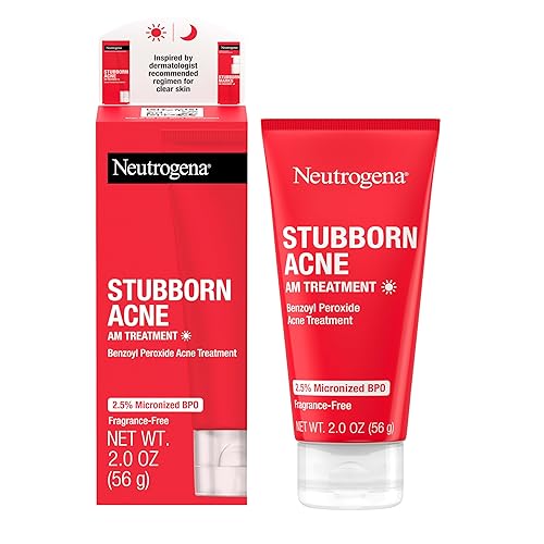 Neutrogena Stubborn Acne AM Face Treatment with 2.5% Micronized Benzoyl Peroxide Acne Medication, Oil-Free Daily Facial Treatment Reduces Size