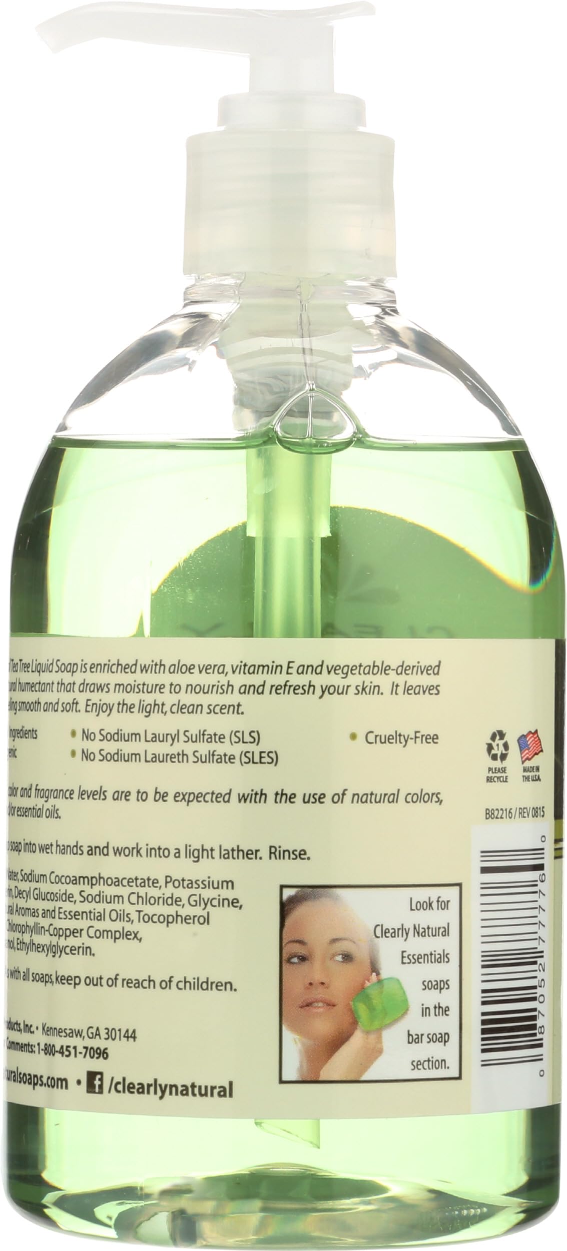 Clearly Natural, Soap Hand Liquid Tea Tree, 12 Fl Oz