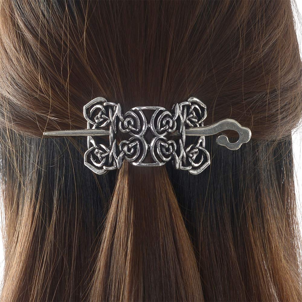 Viking Celtic Hair Sticks Hairpin-Viking Hair Clip Sticks for Long Hair Stick Slide Irish Hair Accessories