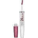 Maybelline Super Stay 24, 2-Step Liquid Lipstick Makeup, Long Lasting Highly Pigmented Color with Moisturizing Balm, Perpetual Plum, Purple, 1 Count