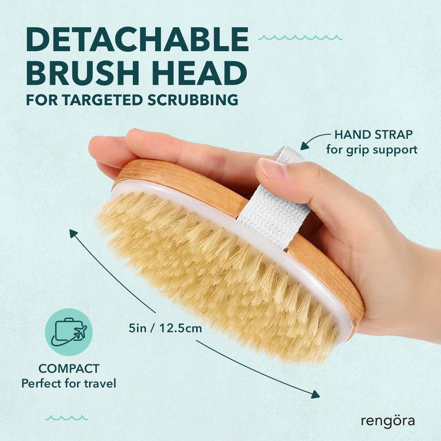 Back Scrubber for Shower - 20" Long Handle Shower Brush - Natural Bristle Back Brush - Ergonomic Handle + Silicone Anti-Slip Grip - Great Gift Idea