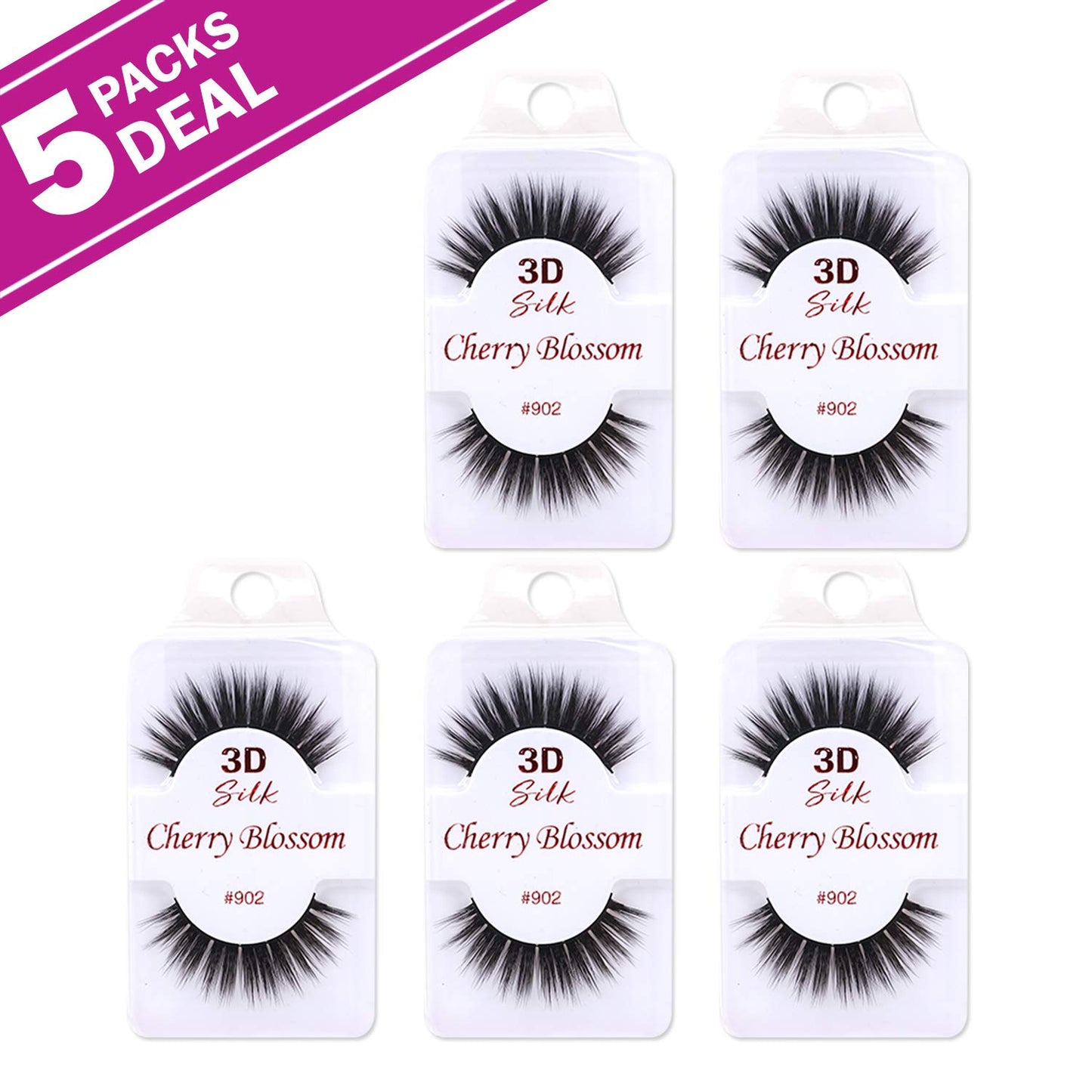 Cherry Blossom 3D Eyelashes (5 Pack of Silk 902)
