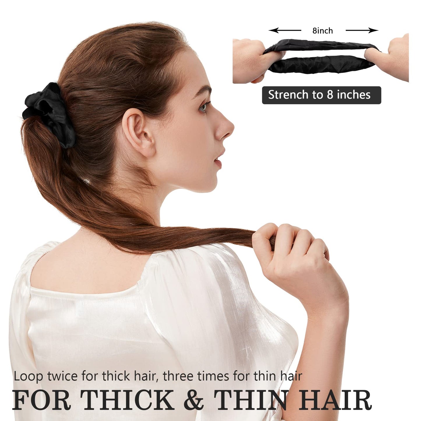 ADRIONE Satin Scrunchies for Women & Girls - 60 Pack Silk Scrunchies for Curly Hair Beauty and Personal Care ADRIONE