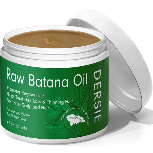 Dersie Batana Oil for Hair Growth: Unrefined Raw Batana Oil Paste Sourced from Honduras - 100% Pure & Organic for Thicker & Stronger Hair - Works as