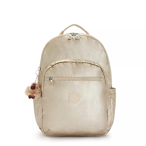 Kipling Seoul Extra Large Metallic 17" Laptop Backpack Starry Gold Metallic