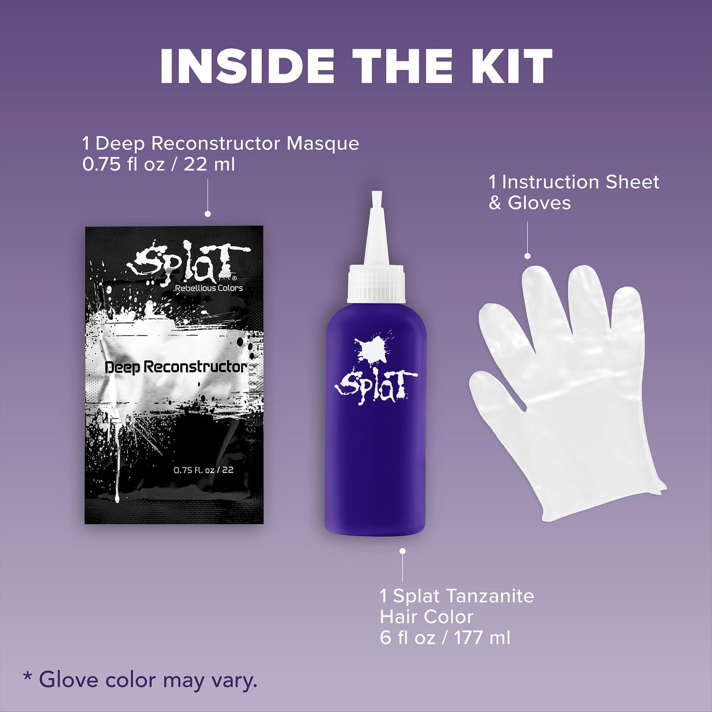 Splat | Midnight Complete Kit | Hair Dye | Semi-Permanent | Long Lasting | Vegan and Cruelty-Free (Midnight Tanzanite)