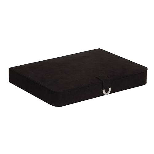 Mele and Co Cameron Plush Fabric Jewelry Box in Black