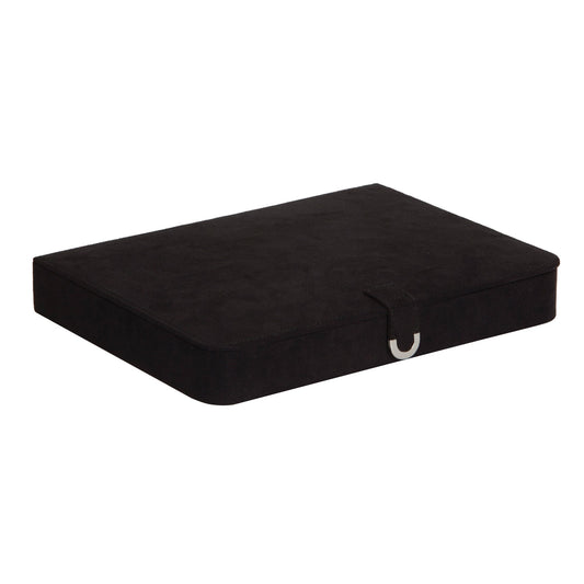 Mele and Co Cameron Plush Fabric Jewelry Box in Black