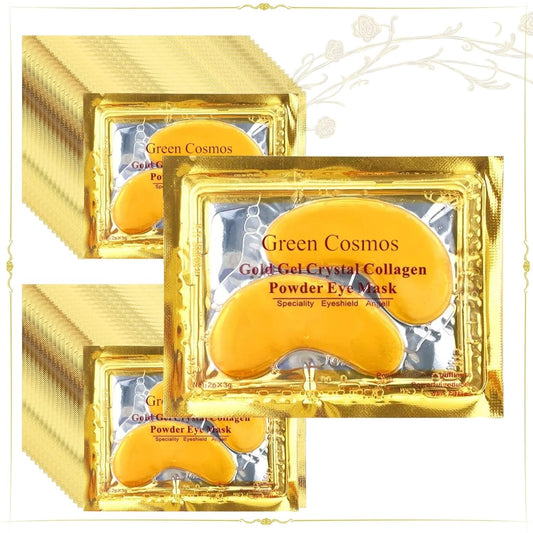 Green Cosmos 30 Pairs 24k Gold Under Eye Patches, Gold Crystal Collagen Eye Mask, Dark Circles Treatments, Removes Under Eye Bags, Collagen Gel Pads Beauty & Personal Care Green Cosmos