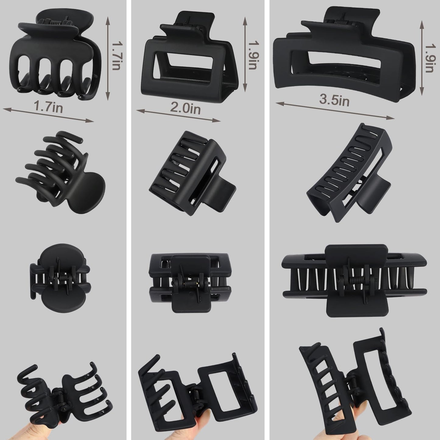 SMKSL 3 Styles Hair Clips for Women Small Medium Big Claw Clips for Thin Thick Hair 12 Pcs Hair Claw Clips Hair Clips Combination Hair Accessories Beauty and Personal Care SMKSL