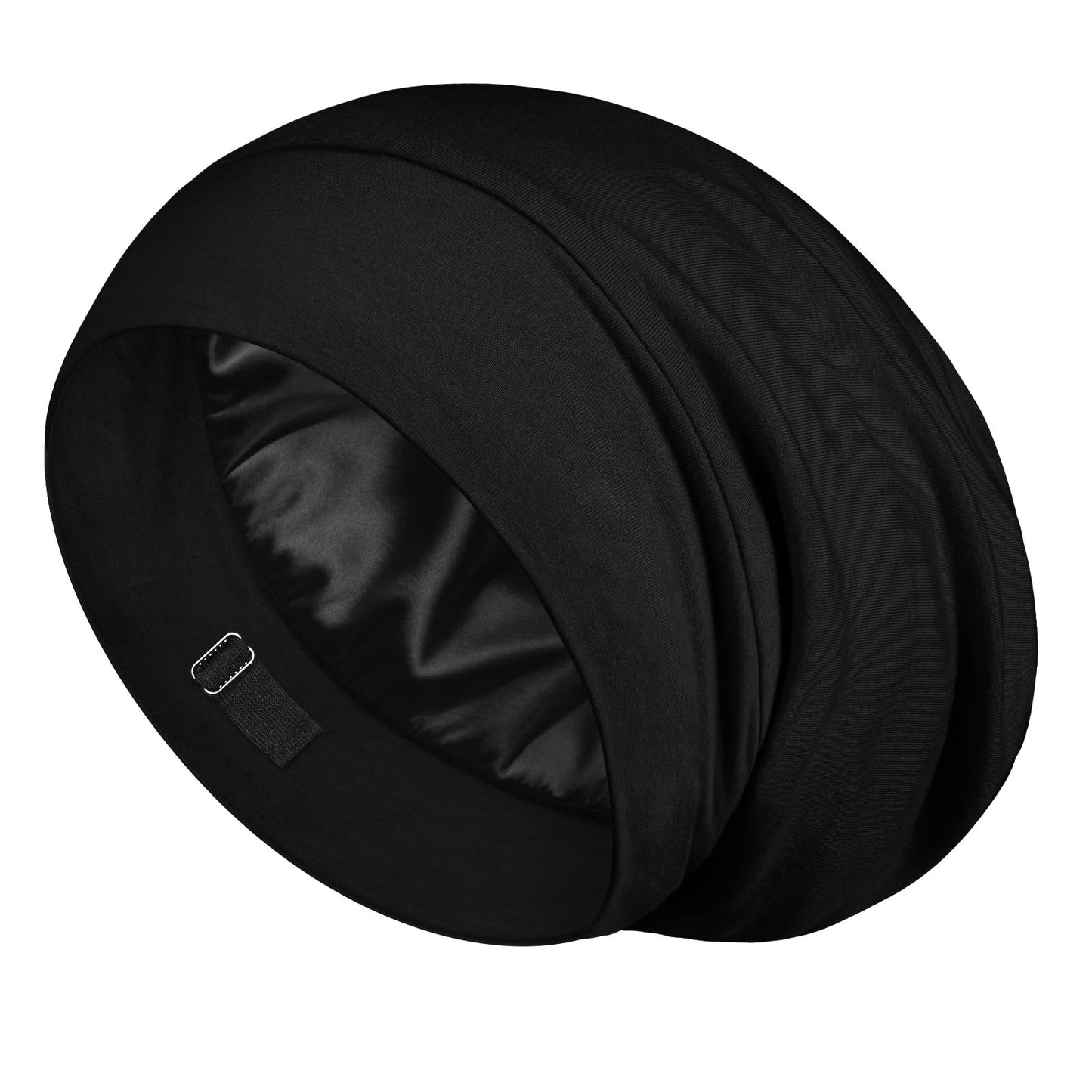 LULUSILK 100% Mulberry Silk Bonnet for Sleeping Women and Men, No More Frizzy Tangled Hair, Real Silk Sleep Cap for Curly Hair, Black, Pack of 1 Beauty and Personal Care LULUSILK