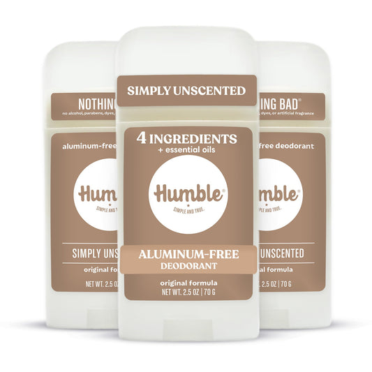 Humble Aluminum-Free Deodorant for Women & Men, Simply Unscented - Clean & Fresh Natural Deodorant Stick with Essential Oils for Long-Lasting Odor Beauty and Personal Care HUMBLE SIMPLE AND TRUE.