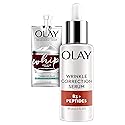 Olay Collagen Peptides Wrinkle Correction Serum, 1.3 Fl Oz + Whip Face Moisturizer Travel/Trial Size Bundle