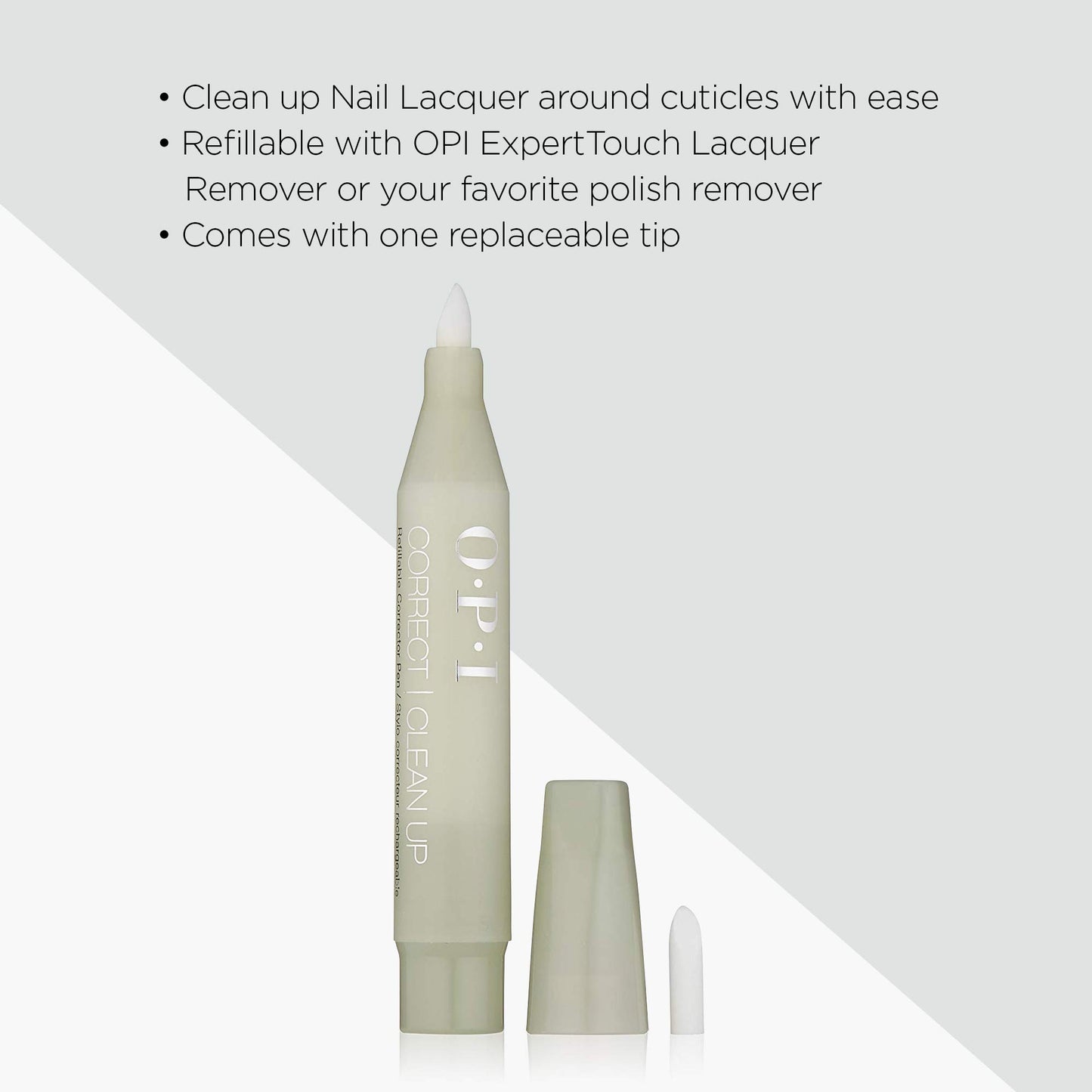 OPI Correct Clean Up | Refillable Nail Polish Remover Corrector Pen | Gentle & Non-Drying Formula | Includes Replacement Tip | 0.13 fl oz Beauty and Personal Care OPI