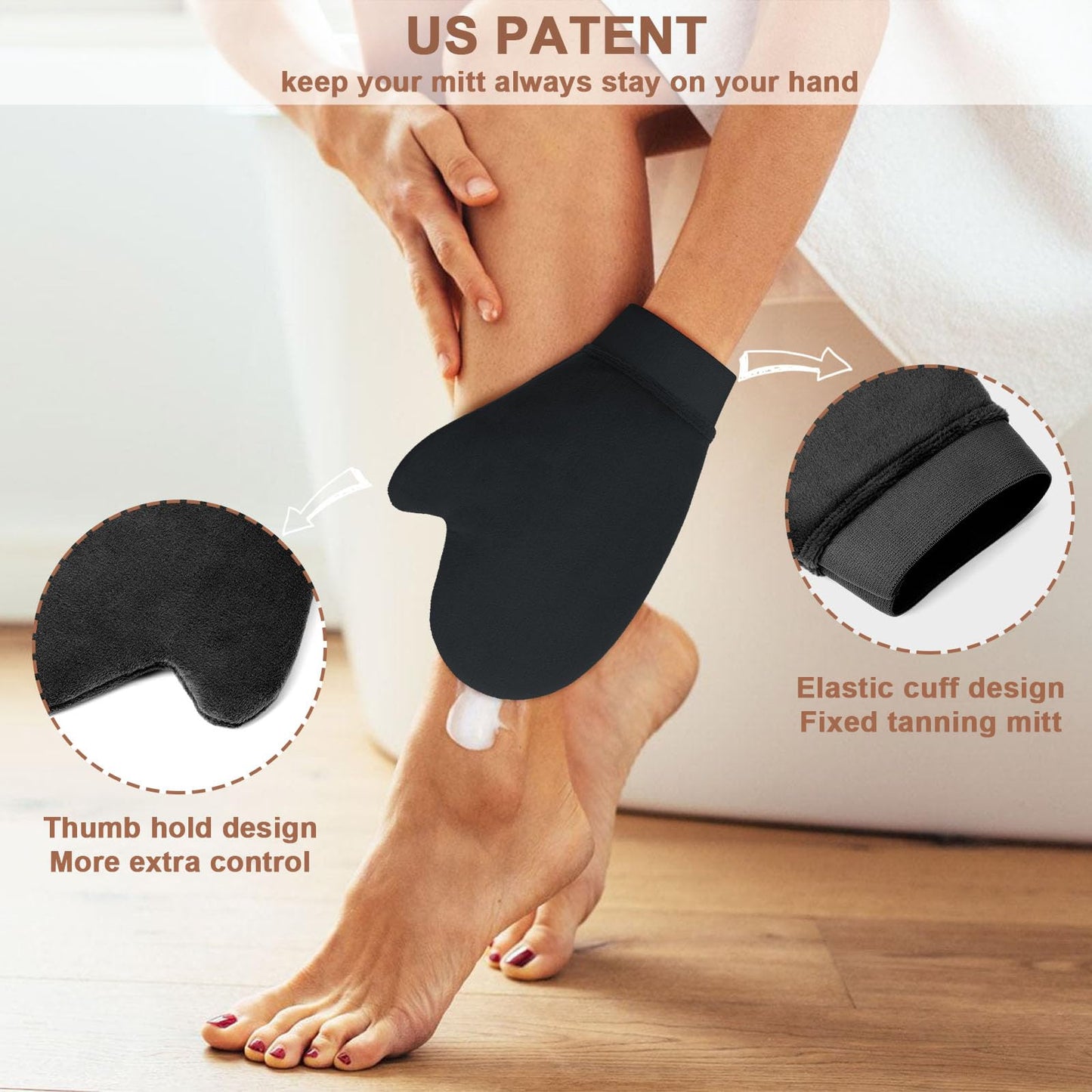 2 in 1 Tanning Mitts Self Tanner Mitt Applicator Self Tanning Mitt and Brush,Tanning Gloves for Self Tan Mitt Applicator Kit Self Tanner Brush Self Beauty and Personal Care EVYTTA
