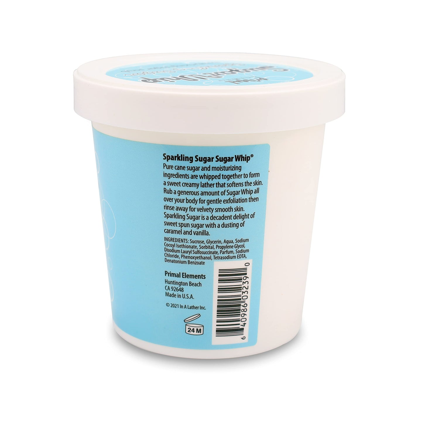 Primal Elements Sugar Scrub, Exfoliating Sugar Whip, Face and Body Cleanser, Moisturizer, Sparkling Sugar, 10 oz Package Beauty & Personal Care Primal Elements