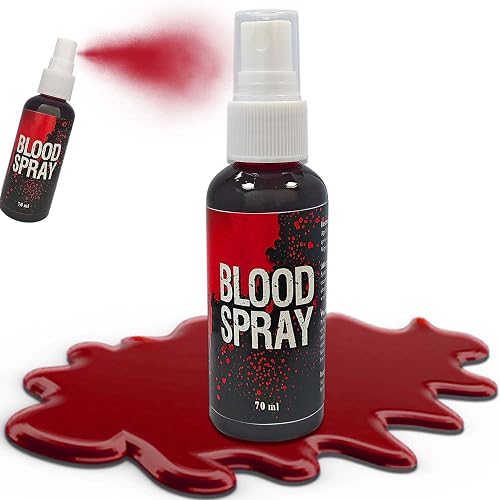 Fake Blood Spray,2.46 oz Fake Blood Makeup,Halloween Liquid Fake Blood Washable Splatter SFX Makeup Kit,Suitable for Clothes Zombie Vampire Halloween