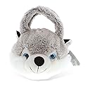 DolliBu Husky Plush Handbag - Super Soft Plush Stuffed Animal Purse for Children's Accessories, Kids Hand Bag Toy Purse, Pretend Play, Fluffy Dress…