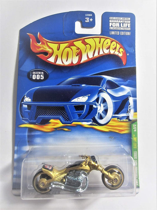 Mattel Hot Wheels 2001 Treasure Hunt 1:64 Scale Gold Blast Lane 5/12 Die Cast Motorcycle #005