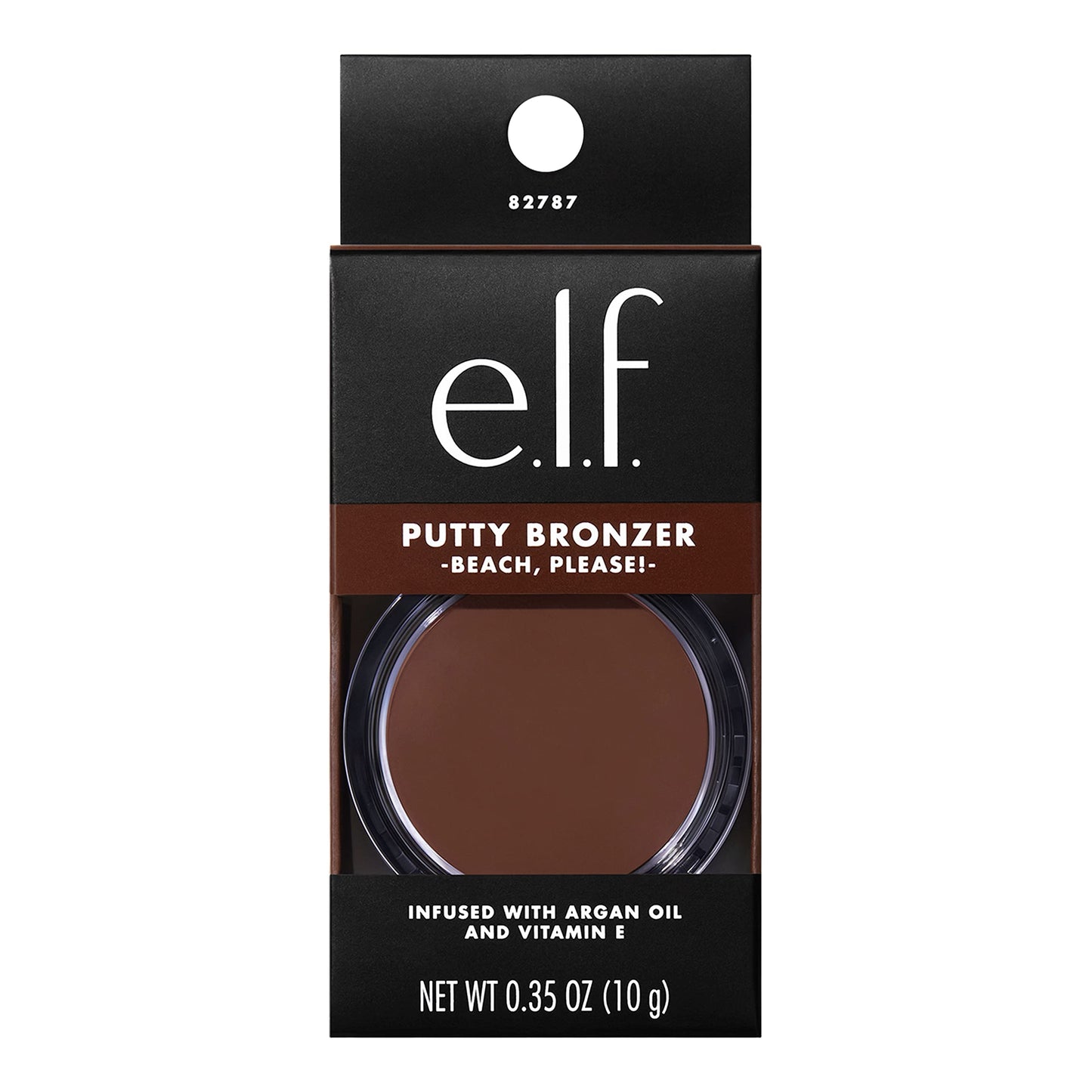 e.l.f. Putty Bronzer, Creamy & Highly Pigmented Formula, Creates a Long-Lasting Bronzed Glow, Infused with Argan Oil & Vitamin E, Beach, Please!, 0.35