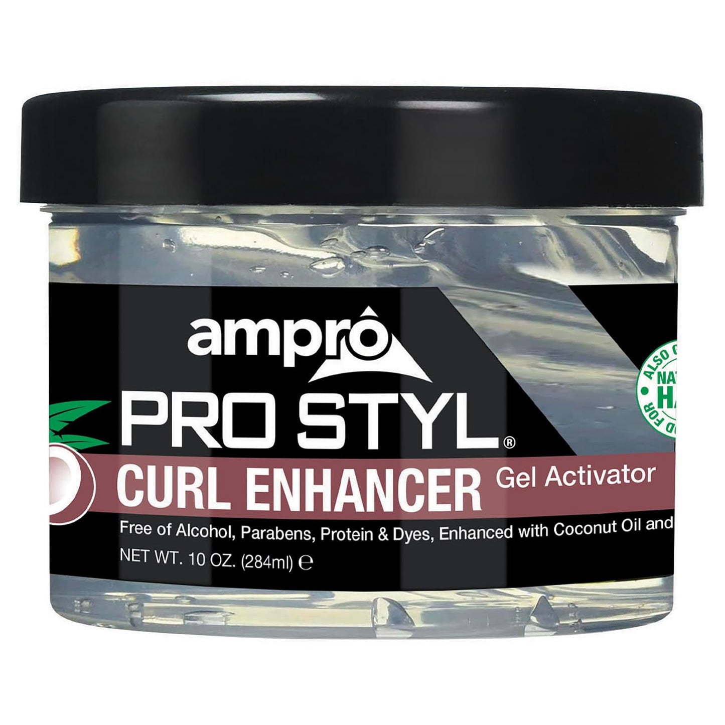 AmPro Pro Styl Curl Enhancer - Gel Activator with Coconut Oil to Moisturize and Define Coils and Waves - Helps Protect and Hydrate Hair Shaft - Tames
