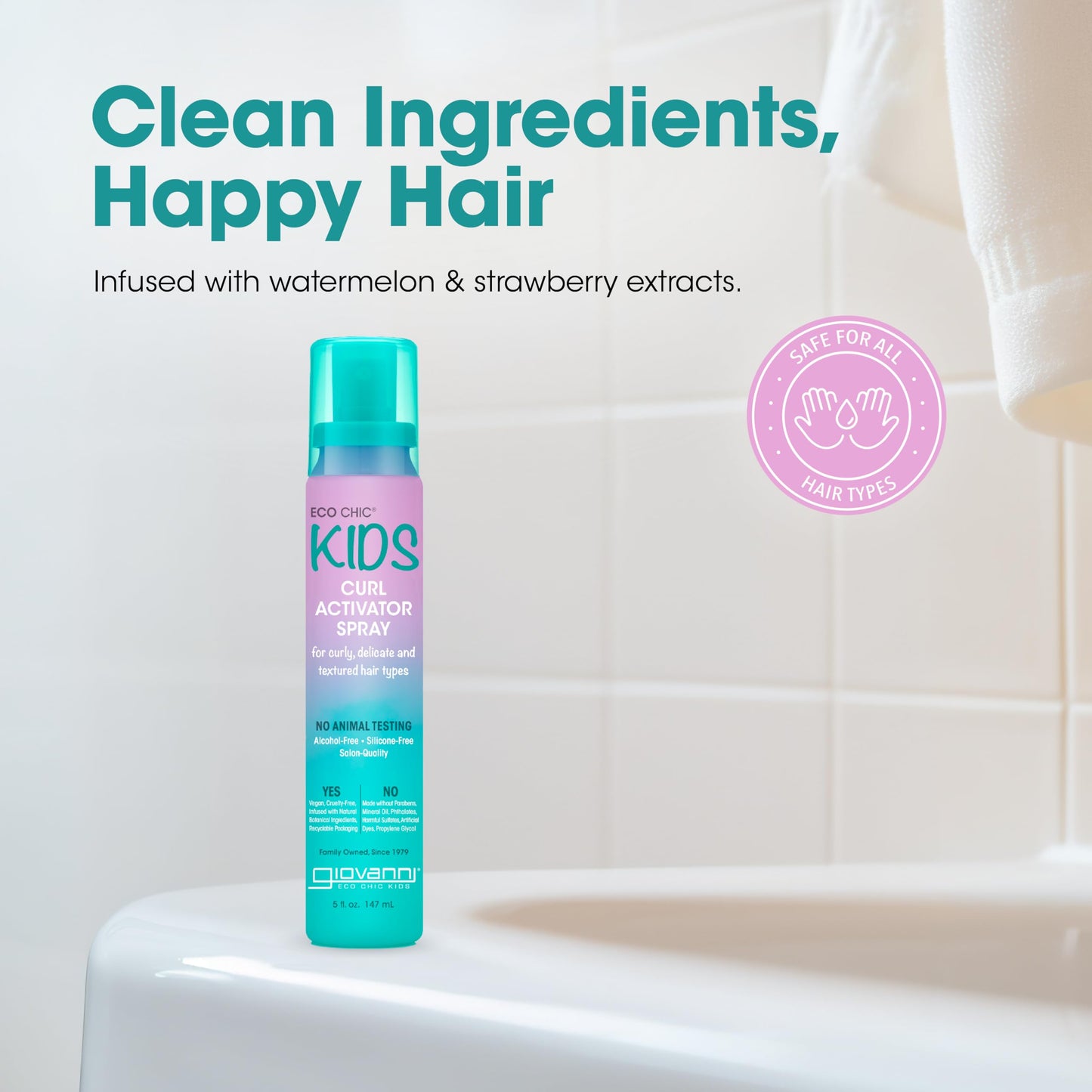 Eco Chic KIDs Curl Activator Spray - Curl Refresher Spray For Kids, Revitalizer For Curly Hair, Promotes Moisture Retention, For Delicate And Textured