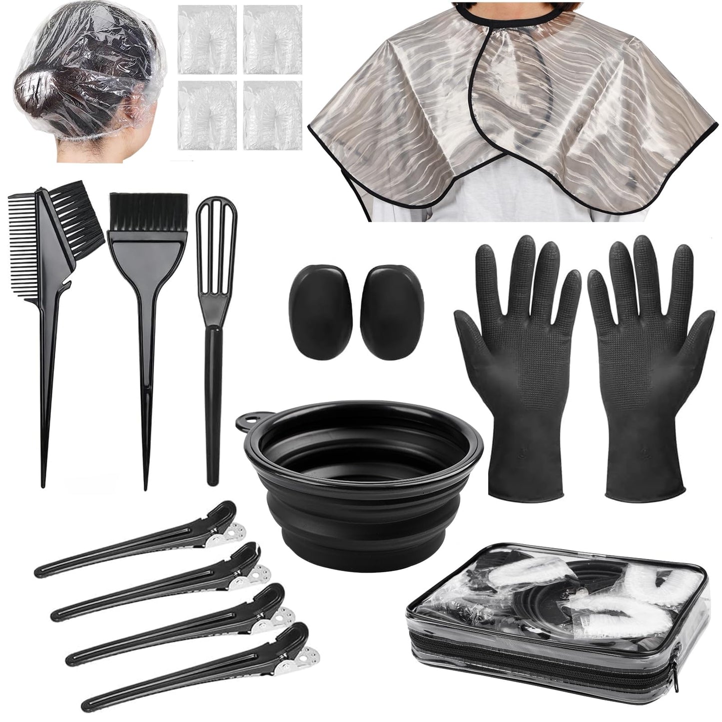 Xarchy 19 Pcs Professional Hair Bleach Kit Hair Coloring Products with Hair Dye Brush, Hair Color Bowl, Hairclips, Applicator, Earmuffs for Hair Beauty and Personal Care Xarchy