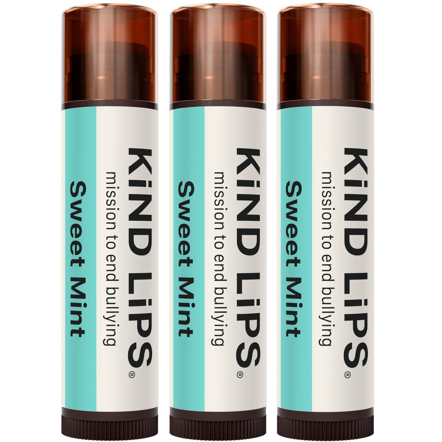 Kind Lips Organic Sweet Mint Lip Balm 3-Pack - Cooling, Refreshing Lip Care for Dry, Chapped Lips • 100% Natural, Clean, Gluten-Free, Grain-Free •