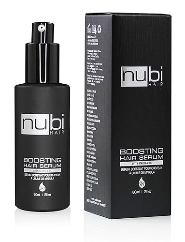 Nubi Marula Anti Frizz Serum - Smoothing Serum for Dry Hair Repair and Shine with Vitamin E, Aloe Vera - 2 Fl Oz