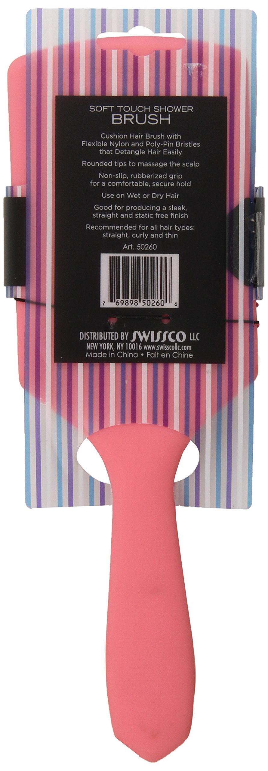 Swissco Soft Touch Paddle Shower Brush, Colors May Vary
