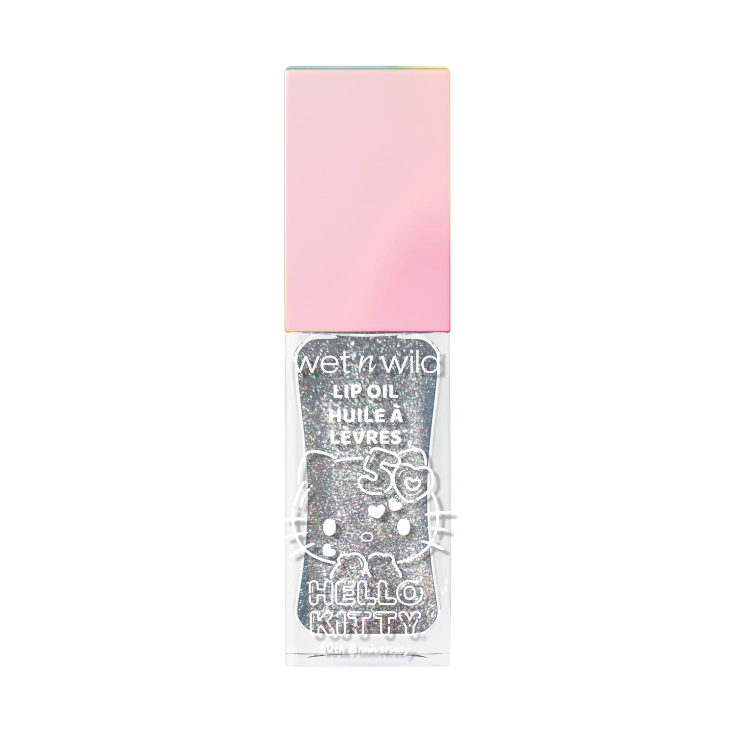 wet n wild Hello Kitty Glitter Lip Oil, New 10 Oil Infused Formula, Warm Apple Pie Lightly Scented, Sparkly Bold Colors, Cruelty-Free & Vegan -